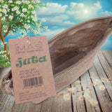 interno sacchetto con cerniera bustina pochette juta 22 x 12 x 7 cm merceria accessori servizi articolo BJP1 per borsa uncinetto da rivestire con filato cotone granny mattonelle o personalizzare scritte ricamo stampato applicazioni tessuto stoffa termoadesive strass