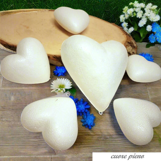 cuori polistirolo 5 - 8 cm da colorare dipingere decorare rivestire per San Valentino festa della mamma matrimonio creare animaletti lavoretti bambini