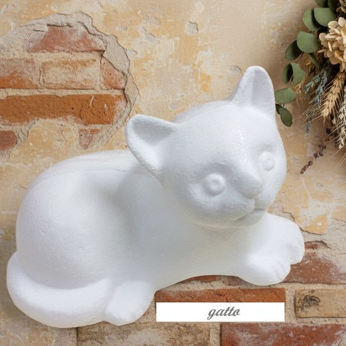 styrofoam da hobbistica sagoma gatto oggetti polistirolo gattino da decorare fai da te per decorazioni festa di compleanno cake topper torta di fommy gomma crepla o rivestire paillettes