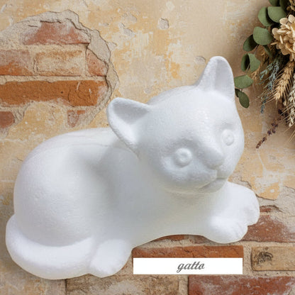 styrofoam da hobbistica sagoma gatto oggetti polistirolo gattino da decorare fai da te per decorazioni festa di compleanno cake topper torta di fommy gomma crepla o rivestire paillettes
