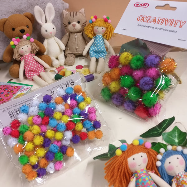 500 Pom Pom Mini 1 Cm - Nero Per Lavoretti Creativi - Foto 6