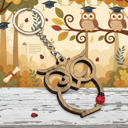 Gufo laurea legno portachiavi coccinella bomboniere fai da te segnaposto aprifesta