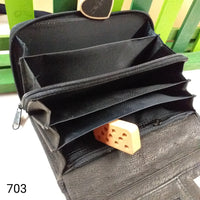 modello a fisarmonica colore nero ecopelle portafoglio donna scomparti portacarte borsellino centrale portadocumenti classico idea regalo