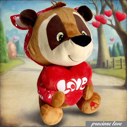 procione love portafortuna pupazzi peluche San Valentino 14 febbraio idee regalo lui lei pupazzetti