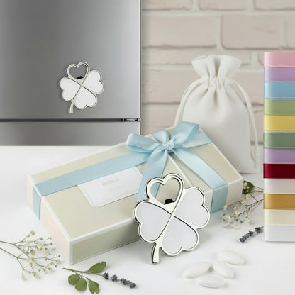 outlet oggettistica lotto vendita offerta negozio online stock bomboniere matrimonio apribottiglie cavatappi levatappi quadrifoglio magnete confezione regalo e confetti