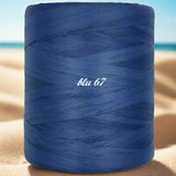 blu 67 rafia naturale cellulosa vegetale colorata uso uncinetto borse crochet cappelli estivi mare