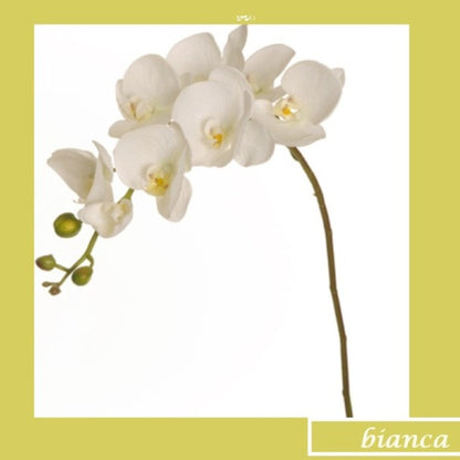 ramo finto artificiale orchidea bianca per fai da te composizioni floreali fioristi piantina da arredamento casa ufficio negozio vetrina