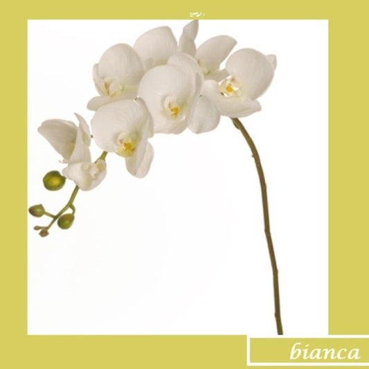 ramo finto artificiale orchidea bianca per fai da te composizioni floreali fioristi piantina da arredamento casa ufficio negozio vetrina