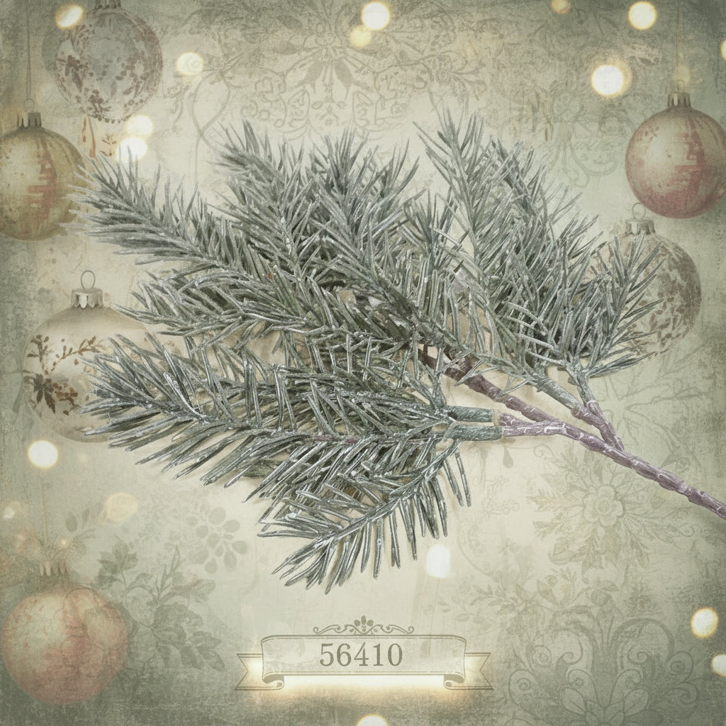 ramo finto pino verde grigio abete foglie piante artificiali natalizie decorative Natale botanica uso composizioni fiori centrotavola ghirlande decorazioni addobbi fai da te per camino