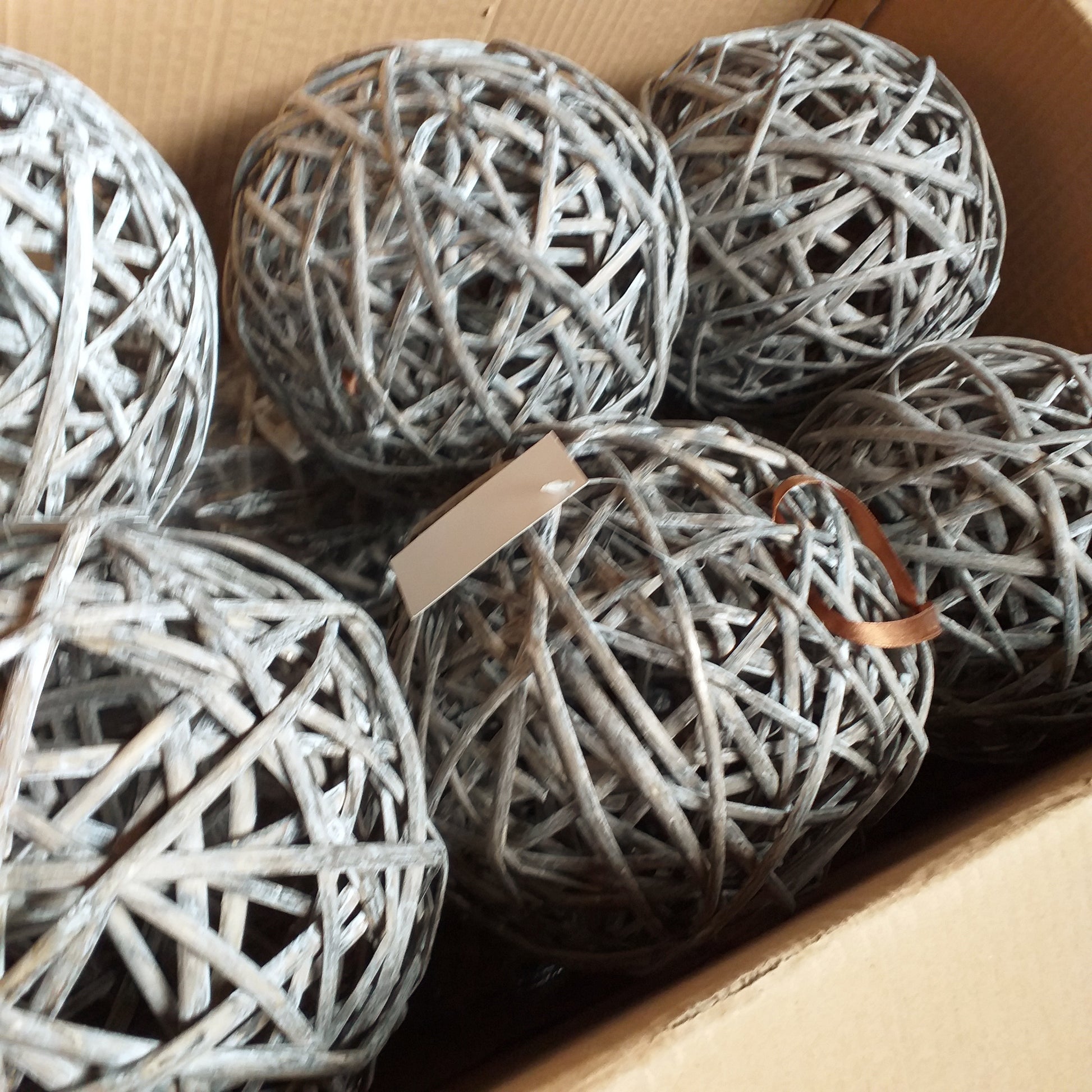 6 Palline Decorativo In Rattan 7cm - Per Centrotavola, Feste E Decorazioni Domestiche - Foto 9