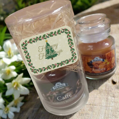 Les Parfums ambra caffè candela profumata La Briantina aromaterapia colori profumi giare di vetro piccole idee da regalare bomboniere matrimonio ricordini particolari originali natalizi regalino confezionato auguri