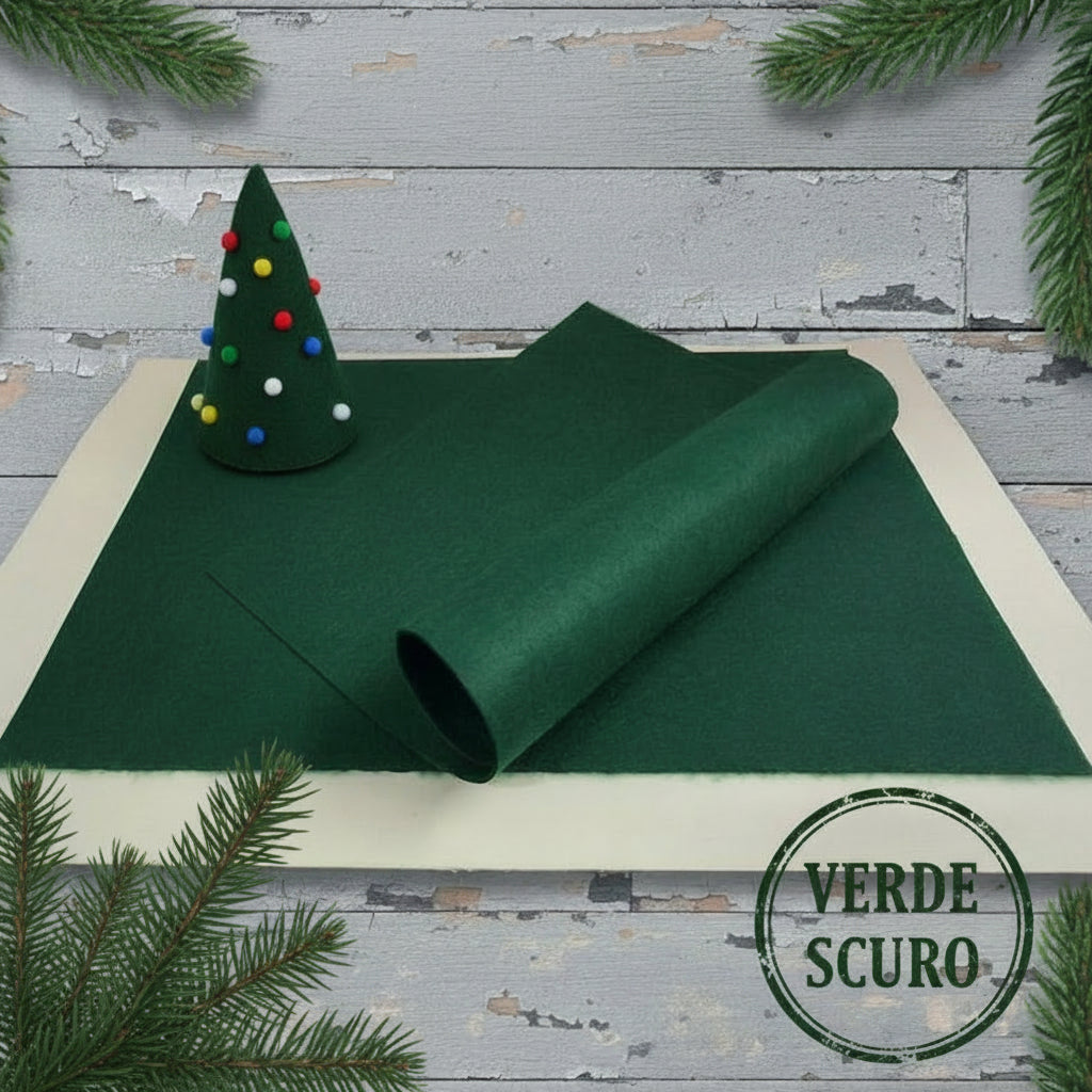 Feltro spessore 2 mm fogli tessuto colorato 50 x 35 cm colori Natale