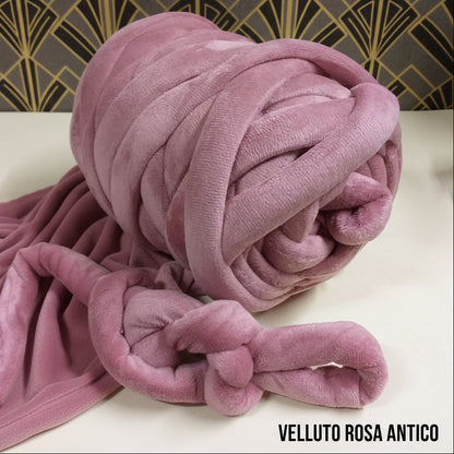 rosa antico velluto 1/2 kg fettuccia ripiena marshmallow filato borse gigante grosso spesso imbottito chunky bags tubolare intrecciare a mano senza uncinetto pochette shopper