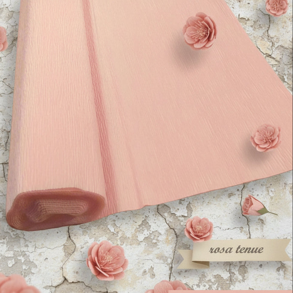 rosa tenue carta crespata pesante 180 g per fiori e lavoretti creativi bambini pasquali allestimento bomboniere matrimonio composizioni fioristi