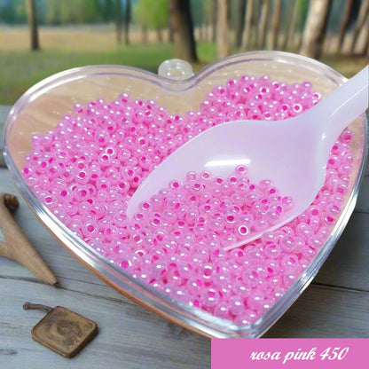 Rosa Pink rocailles vetro perline conteria negozio vendita on-line perle hobby fai da te fiori bonsai piante alberi bigiotteria beads