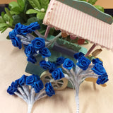 roselline raso satin blu fiori di tessuto uso fai da te bomboniere applicazioni composizioni floreali pasquali fioristi cucito creativo hobbistica acconciature spose