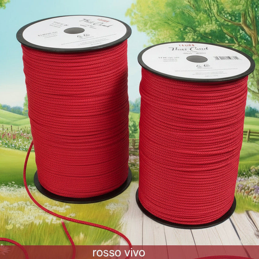 rosso vivo moda 400 g 200 m spessore 3 mm Stafil Thai cordino per borse uncinetto portamonete borsellini portacellulare zainetti sacche di corda tripolino cordoncino estivo sintetico 