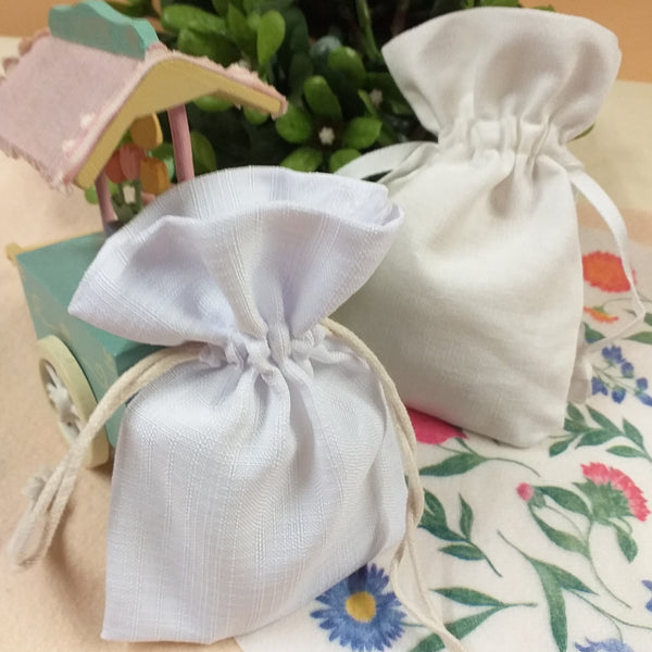 Sacchetto bianco economico tela lino raso per confetti bomboniera –  hobbyshopbomboniere