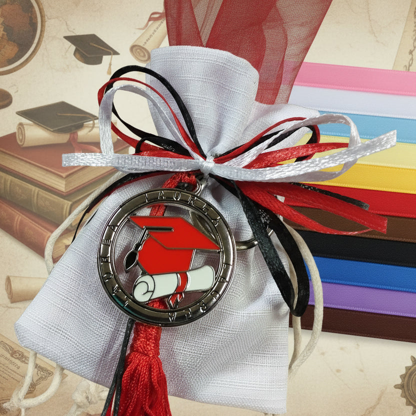 PuntoCasaStore 12 PZ Ciondolo ZAMA Laureato in INFORMATICA con Tocco E @ CHIOCCIOLA 3,5 CM Nappina Rossa BOMBONIERA Laurea