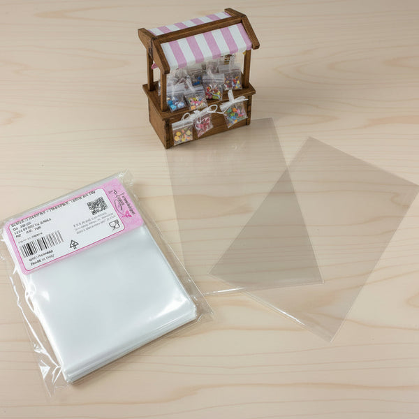 Sacchetti trasparenti piccoli di cellophane plastica per alimenti