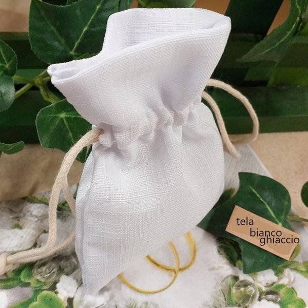 Sacchetto bianco economico tela lino raso per confetti bomboniera –  hobbyshopbomboniere