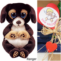 cane Ranger confezione regalo San Valentino 14 febbraio festa degli innamorati pupazzo bambola pick cupido cuori rossi e peluche Beanie Boss
