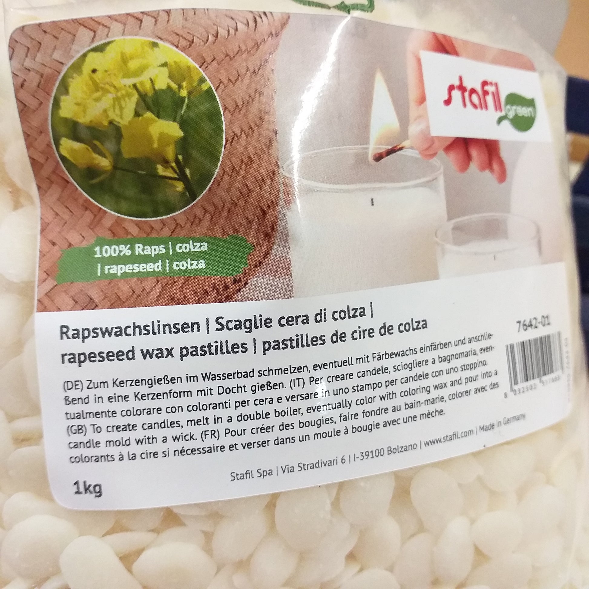 made in germany vendita da 1 kg scaglie cera di colza pastiglie lenticchie da olio vegetale stafil green kit creare candele ecologiche fai da te ceri lumini