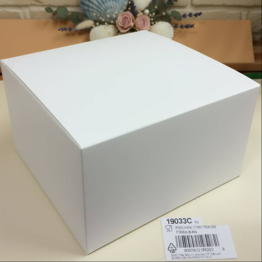 Bianche quadrate basse scatole bomboniere cartoncino stile-fibra ...