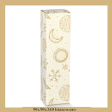 90 x 90 x 340 cm bianco oro disegni stelle fiocco di neve universo scatole porta bottiglie bordolese olio vino per confezione regalo natale confezionamento packaging verticale
