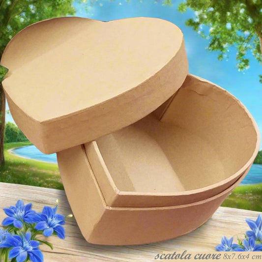 8 x 7.6 x 4 cm cuore forma piccole cappelliere scatole cartone per decorare decoupage scatoline confezionamento regali pasquali natalizi bomboniere packaging applicazioni tessuto festa della mamma ricamo