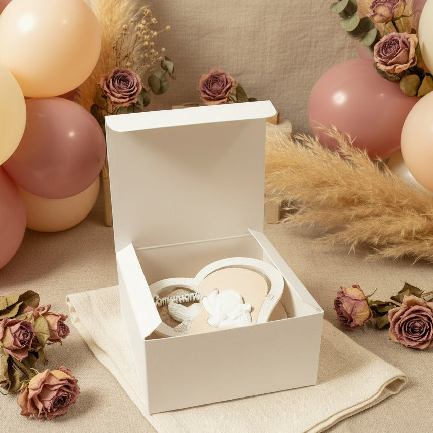 idea come confezionare bomboniera icona legno con scatola quadrata scotton fibra bianco 10 x 10 x 6 cm bassa pieghevole cartoncino per bomboniera fai da te packaging idea regalo