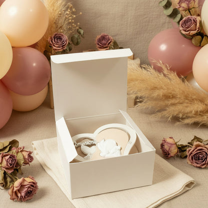idea come confezionare bomboniera icona legno con scatola quadrata scotton fibra bianco 10 x 10 x 6 cm bassa pieghevole cartoncino per bomboniera fai da te packaging idea regalo