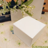 scatola quadrata scotton fibra bianco 10 x 10 x 6 cm bassa pieghevole cartoncino per confezionare bomboniera fai da te packaging idea regalo