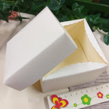 come misurare scatole bianche-avorio basse quadrate coperchio bordo all'interno uso packaging confezionamento oggetti bomboniere fai da te e regalo