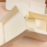 come aprire scatole bianche-avorio basse quadrate coperchio bordo all'interno uso packaging confezionamento oggetti bomboniere fai da te