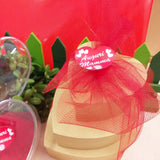 kit 3 scatoline cartoncino beige avana forma cuore scatola per confezionare idee regalo sticker auguri mamma cuoricini packaging tulle rosso