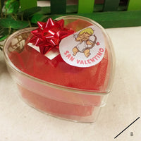 scatola alta packaging confezioni regalo san valentino plastica apribile tulle coccarda carta sticker etichetta cupido tag adesivo