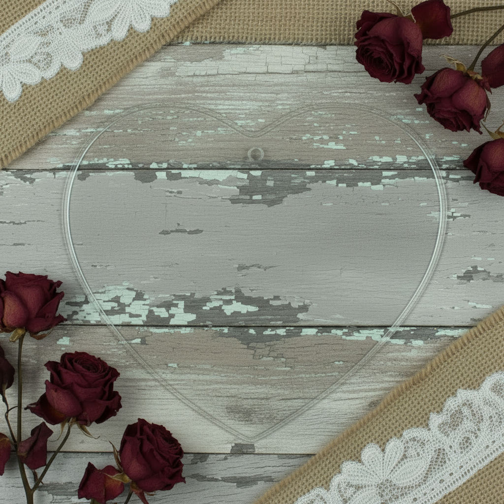 lastra disco da appendere forma per foto cuore scatola plastica trasparente san valentino vetrina negozio decorazioni casa