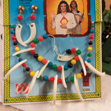parure donna uomo set indiano composto da orecchini collana bracciale bigiotteria di plastica per costume Carnevale Widmann