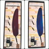 bordeaux e blu elettrico inchiostro stilografico colore-nero pennini di ricambio penna piuma set calligrafia astuccio box regalo idea bomboniera