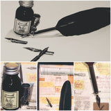 inchiostro stilografico colore-nero pennini di ricambio penna piuma set calligrafia astuccio  box regalo idea bomboniera