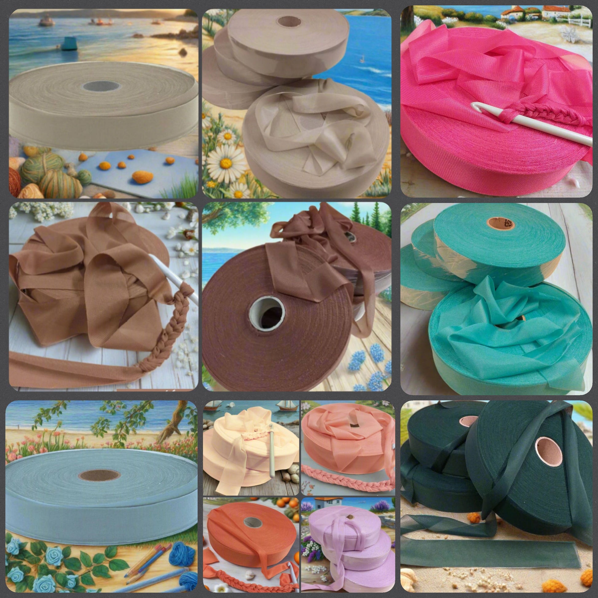 tiffani-mare lilla verde smeraldino marrone corda tinta carne arancio azzurro vetrina shop offerta vendita fettuccia stafil maglina jersey poliammide lycra soft-elastica colori moda estiva 2025 alta pizza larga piatta 4 cm uso borse uncinetto clutch bags shopper e sacca mare crochet amigurumi cestini abbigliamento