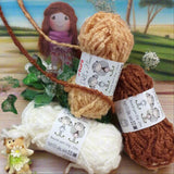 beige bianco marrone rossiccio fai da te parrucca bambola con lana bouclè filato boccoli ricciolino per capelli ricci pigottine di stoffa pezza tessuto Doll's Hair stafil ad uso uncinetto ferri da maglia borse shop online