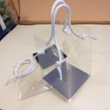 shopper box trasparente con cordini scatola regalo plastica aperta porta bomboniere per confezionamento gadgets souvenir regalini ricordini packaging fai da te confezioni