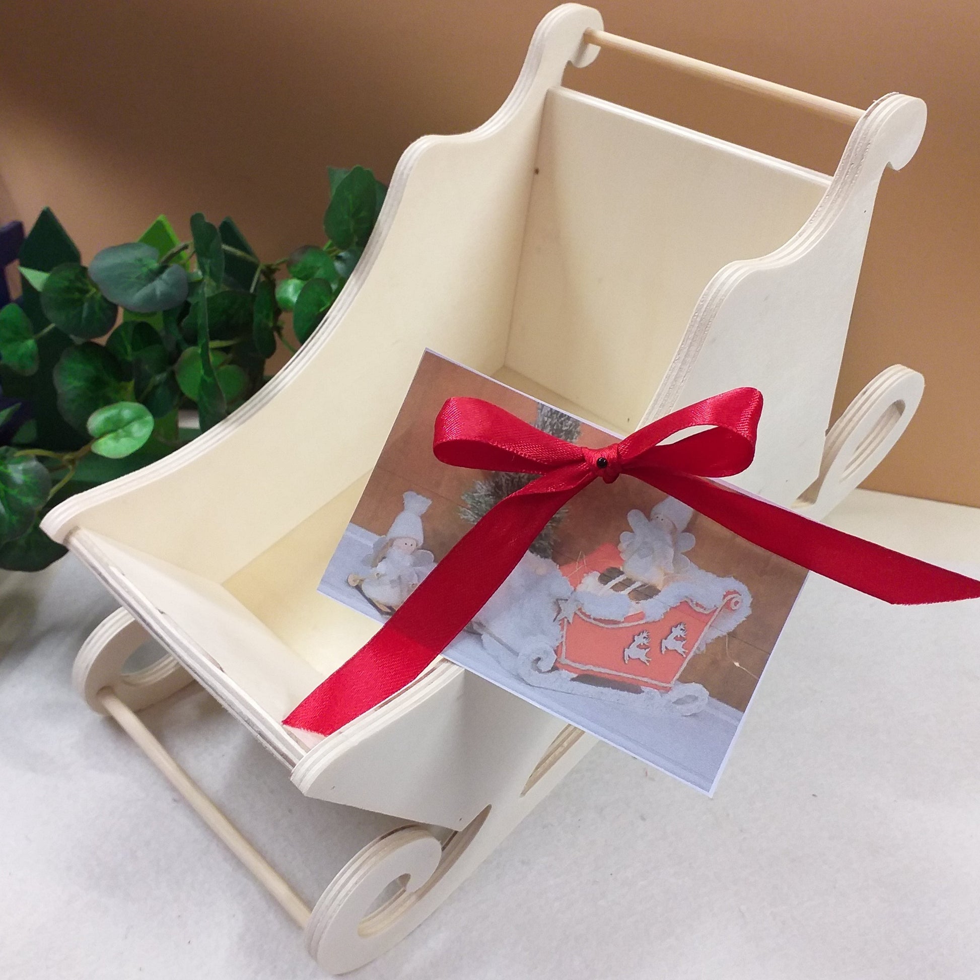 slitta legno naturale decorazioni addobbi natalizi vetrinistica da dipingere decorare colorare per fai da te casa bambole Presepe Natale miniature mini giardino accessori gnomi folletti elfi frugoletto angioletti