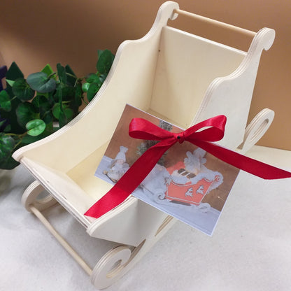slitta legno naturale decorazioni addobbi natalizi vetrinistica da dipingere decorare colorare per fai da te casa bambole Presepe Natale miniature mini giardino accessori gnomi folletti elfi frugoletto angioletti