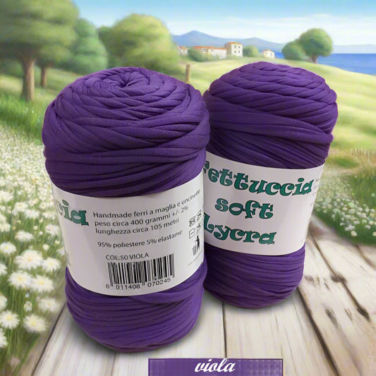 viola colore 50 crochet shop lycra soft fettuccia borse uncinetto merceria accessori servizio mas produttore PL4000 poliestere con elastane morbida uso crochet pochette clutch bags abbigliamento moda shopper cestini 
