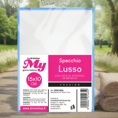 specchio lusso asta sostegno metallo cornice plastica da appoggio sul tavolo economico per cosmesi uso quotidiano a casa in viaggio al mare