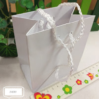 16x19+8 cm shopper sportina borsettina sacchetto di cartoncino bianco con manici corda per confezionamento packaging idee regalo Natale bijoux di bigiotteria bomboniere