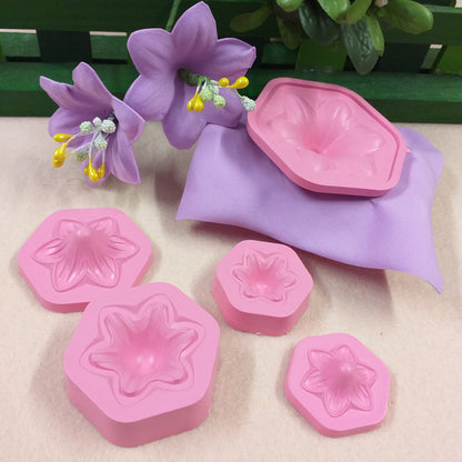 set stampi formine per giglio di fommy gomma eva crepla stafil come creare tecnica termomodellismo fiori vetrina lilla lavanda